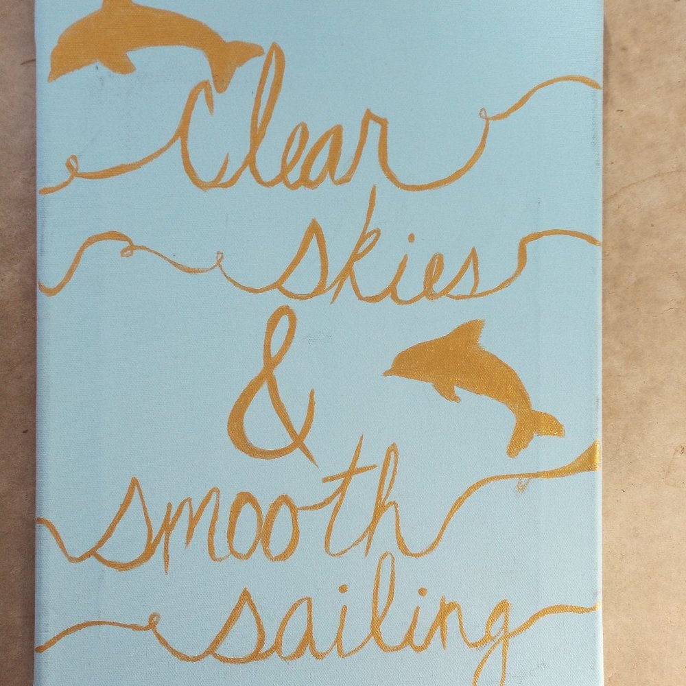 "Clear Skies Smooth Sailing' acrylic painting on 11"x14" canvas